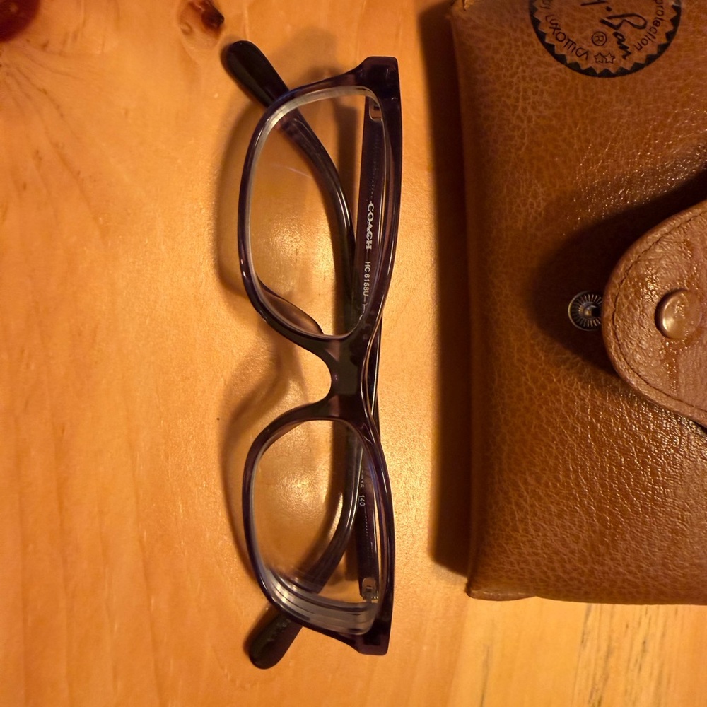 Coach Dark Brown Rectangular Eyeglasses with Sign… - image 3